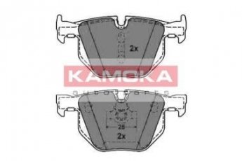 Купить JQ1013496 KAMOKA Тормозные колодки задние BMW E60 (E60, E61) (2.0, 2.2, 2.5, 3.0, 4.8) без датчика износа, подготовлено для датчика износа колодок