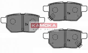 Купити JQ1018084 KAMOKA Гальмівні колодки задні Auris (1.4 VVTi, 1.6 VVTi) с звуковым предупреждением износа