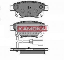 Купити JQ1013860 KAMOKA Гальмівні колодки задні Транзіт 7 (2.2, 2.3, 2.4, 3.2) з датчиком зносу