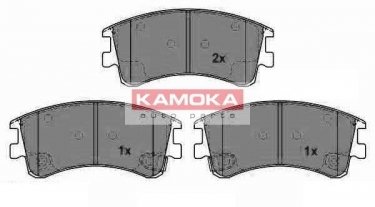 Купить JQ1013238 KAMOKA Тормозные колодки передние Мазда 6 (ГГ, ГY) (1.8, 2.0, 2.3) с звуковым предупреждением износа