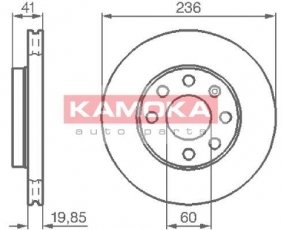 Купить 103302 KAMOKA Тормозные диски Ланос (1.4, 1.4 Lanos, 1.5)
