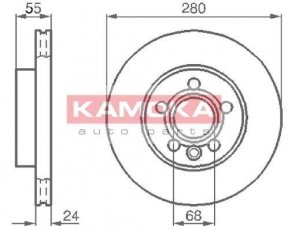 Купить 1032020 KAMOKA Тормозные диски Transporter T4 (1.9, 2.0, 2.4, 2.5, 2.8)