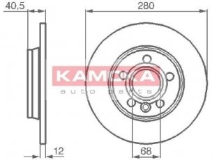 Купить 1032024 KAMOKA Тормозные диски Transporter T4 (1.9, 2.0, 2.4, 2.5, 2.8)