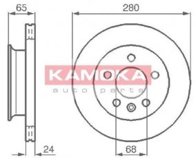 Купить 103854 KAMOKA Тормозные диски Транспортер Т4 (1.9, 2.0, 2.4, 2.5)