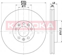 Купити 1031053 KAMOKA Гальмівні диски Скудо (1.6 D Multijet, 2.0 D Multijet)