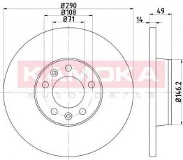 Купить 1031050 KAMOKA Тормозные диски Scudo (1.6 D Multijet, 2.0 D Multijet)