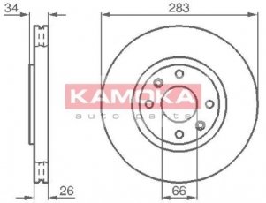 Купить 1032304 KAMOKA Тормозные диски Citroen C5 (1, 2) (1.6, 1.7, 2.0)