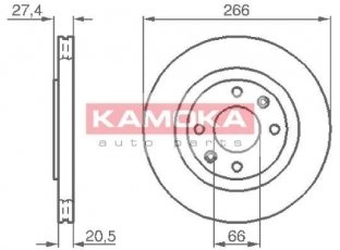 Купить 103384 KAMOKA Тормозные диски Peugeot 206 (1.6, 2.0)