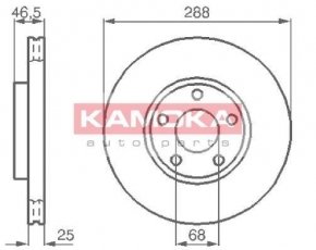Купити 103640 KAMOKA Гальмівні диски Суперб (1.8 T, 1.9 TDI, 2.0)