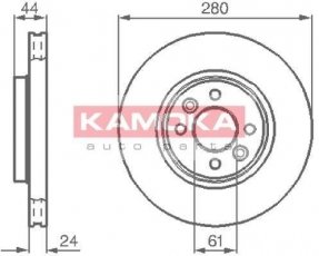 Купить 1032248 KAMOKA Тормозные диски Kangoo 1 (1.6 16V, 1.9 dCi)