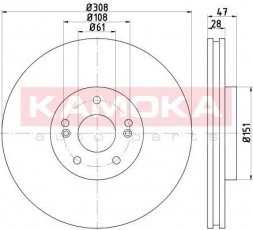Купити 1031018 KAMOKA Гальмівні диски Лагуна 2 (2.2 dCi, 3.0 V6 24V)