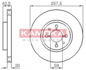 Купить 1031042 KAMOKA Тормозные диски Doblo (1.2, 1.6, 1.9)