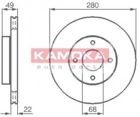 Купити 1031918 KAMOKA Гальмівні диски Альмера (1.5, 1.8, 2.2)