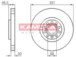 Купить 1032332 KAMOKA Тормозные диски Audi A4 B5 (2.0, 2.7, 3.0, 3.1)