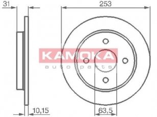 Купить 103562 KAMOKA Тормозные диски Фокус 1 (1.4, 1.6, 1.8, 2.0)
