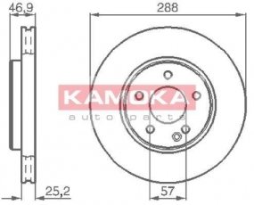 Тормозной диск 1031634 KAMOKA фото 1