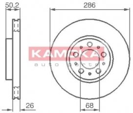 Купить 1032326 KAMOKA Тормозные диски Вольво С60 1 (2.0, 2.3, 2.4)