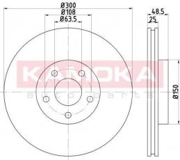 Купить 1031016 KAMOKA Тормозные диски Куга 1 (2.0 TDCi, 2.5)