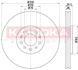 Купить 1031057 KAMOKA Тормозные диски Alfa Romeo 159 (2.4, 3.2)