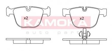 Купить JQ101238 KAMOKA Тормозные колодки задние БМВ Ф10 (2.0, 3.0, 4.4) без датчика износа, подготовлено для датчика износа колодок