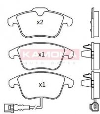 Купить JQ101226 KAMOKA Тормозные колодки передние Audi Q3 (1.4, 2.0) с датчиком износа