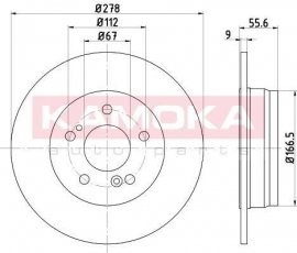Купить 103448 KAMOKA Тормозные диски CL-Class (CLC, CLK) (1.6, 1.8, 2.0, 2.1, 2.3)