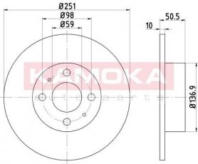 Купить 103132 KAMOKA Тормозные диски Линеа (1.4 T-Jet, 1.6 D Multijet)