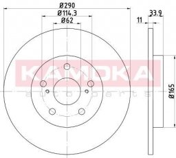 Купить 103107 KAMOKA Тормозные диски Avensis T27 (1.6, 1.8, 2.0, 2.2)