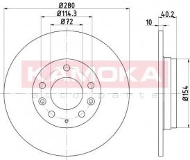 Купить 1033000 KAMOKA Тормозные диски Mazda 323