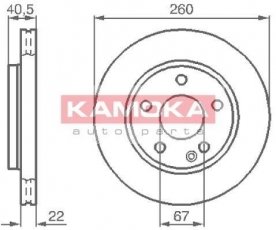Купити 1032070 KAMOKA Гальмівні диски A-Class W168 (1.4, 1.6, 1.7)