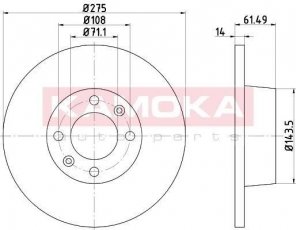 Купить 1032314 KAMOKA Тормозные диски Citroen C5 (1, 2) (1.6, 1.7, 2.0, 2.2, 2.9)