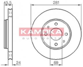 Купить 1032136 KAMOKA Тормозные диски Вольво С40 1 (1.6, 1.8, 1.9)