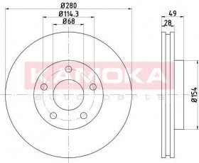 Купити 1032498 KAMOKA Гальмівні диски Maxima A33 (2.0 V6 24V, 2.5 V6 24V, 3.0 V6 24V)