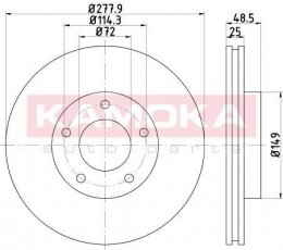 Купить 1031122 KAMOKA Тормозные диски Mazda 5 (1.6, 1.8, 2.0)
