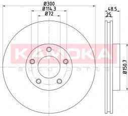 Купити 1031123 KAMOKA Гальмівні диски Mazda 5 (1.6, 1.8, 2.0)