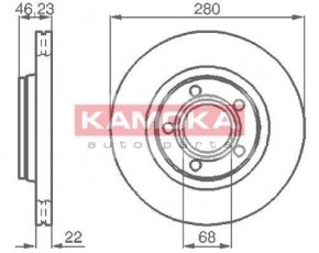 Купить 1032006 KAMOKA Тормозные диски Пассат Б5 (1.6, 1.8, 1.9)