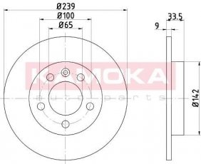 Купити 103147 KAMOKA Гальмівні диски Audi TT (1.8 T quattro, 3.2 VR6 quattro)