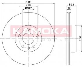 Купить 103259 KAMOKA Тормозные диски Транспортер Т4 (1.9, 2.0, 2.4, 2.5, 2.8)