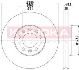 Купить 103286 KAMOKA Тормозные диски Scudo (1.6 D Multijet, 2.0 D Multijet)