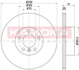 Купить 103220 KAMOKA Тормозные диски BMW X3 F25 (2.0, 3.0)