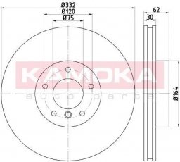 Купить 103301 KAMOKA Тормозные диски BMW X5 (E70, F15) (2.0, 3.0)