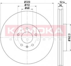 Купити 103309 KAMOKA Гальмівні диски Audi Q5 (2.0, 3.0, 3.2)