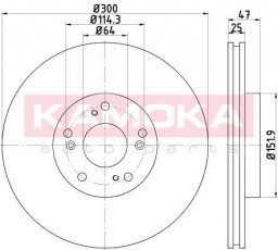 Купить 103257 KAMOKA Тормозные диски Хонда СРВ (2.0, 2.2 CTDi, 2.4 Vtec 4WD)