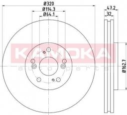 Купить 103318 KAMOKA Тормозные диски Accord (2.0 i, 2.2 i-DTEC, 2.4 i)