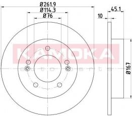 Купить 1031092 KAMOKA Тормозные диски Cerato (1.6, 1.6 CVVT, 2.0)