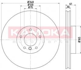 Купити 103300 KAMOKA Гальмівні диски БМВ Х6 (Е71, Е72) 3.0
