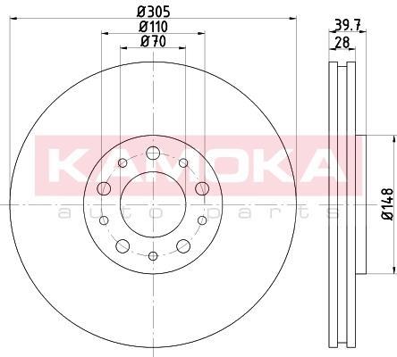 Купить 103284 KAMOKA Тормозные диски Alfa Romeo 159 (1.8, 1.9, 2.0, 2.2)