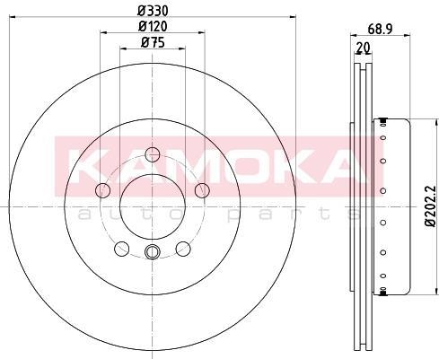 Купити 103219 KAMOKA Гальмівні диски BMW F10 (F07, F10, F11, F18) (2.0, 2.5, 3.0)