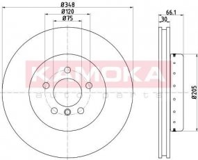 Купити 103307 KAMOKA Гальмівні диски БМВ Ф10 (Ф07, Ф10, Ф11, Ф18) (2.0, 3.0)