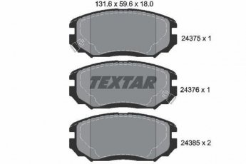 Купить 2437501 TEXTAR Тормозные колодки передние Grandeur (2.2, 2.7, 3.3, 3.8) с звуковым предупреждением износа